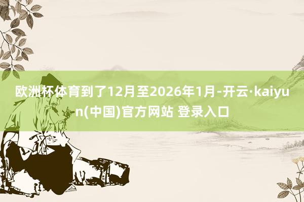 欧洲杯体育到了12月至2026年1月-开云·kaiyun(中国)官方网站 登录入口
