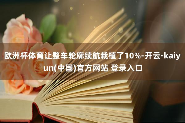 欧洲杯体育让整车轮廓续航栽植了10%-开云·kaiyun(中国)官方网站 登录入口