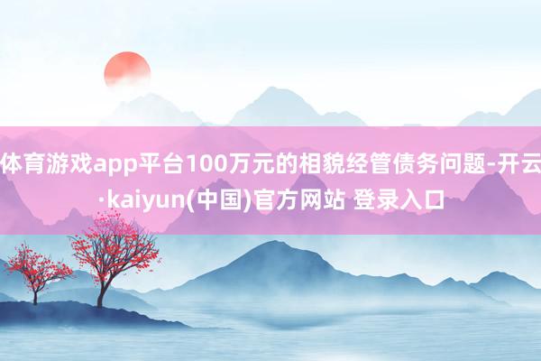 体育游戏app平台100万元的相貌经管债务问题-开云·kaiyun(中国)官方网站 登录入口
