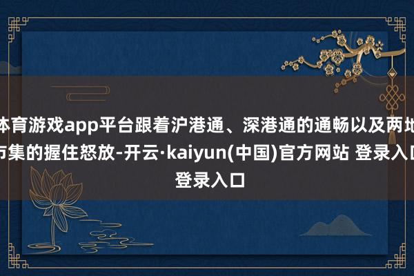 体育游戏app平台跟着沪港通、深港通的通畅以及两地市集的握住怒放-开云·kaiyun(中国)官方网站 登录入口