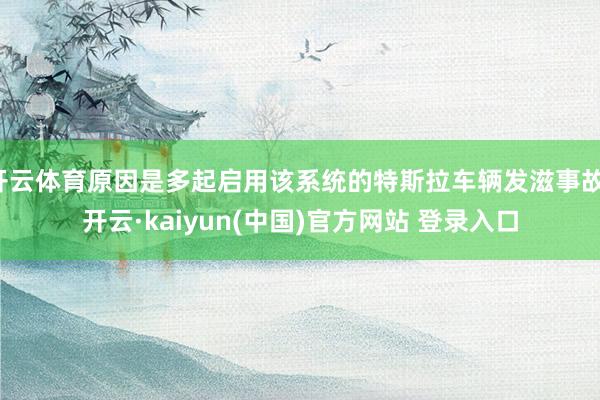 开云体育原因是多起启用该系统的特斯拉车辆发滋事故-开云·kaiyun(中国)官方网站 登录入口