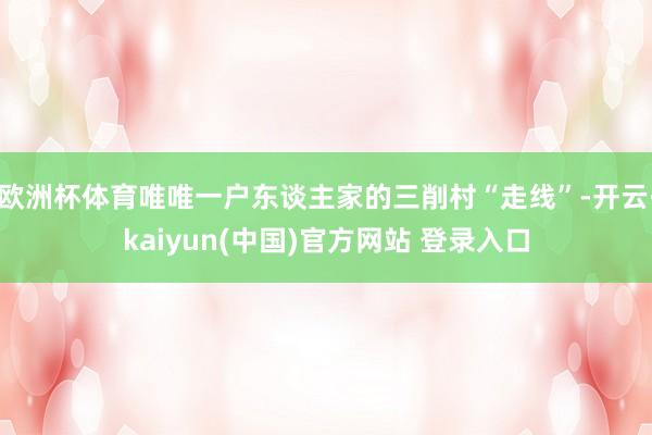 欧洲杯体育唯唯一户东谈主家的三削村“走线”-开云·kaiyun(中国)官方网站 登录入口