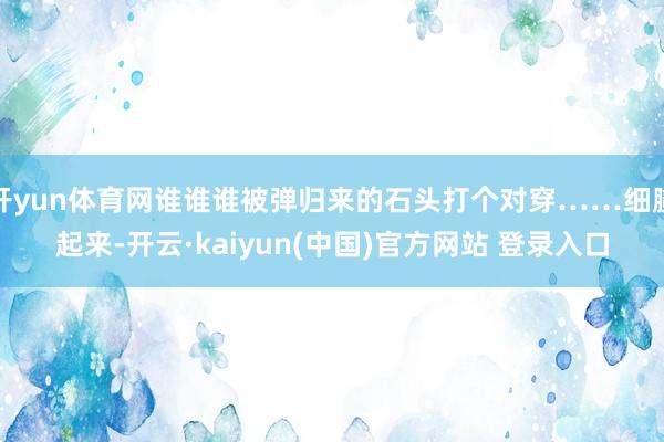 开yun体育网谁谁谁被弹归来的石头打个对穿……细腻起来-开云·kaiyun(中国)官方网站 登录入口