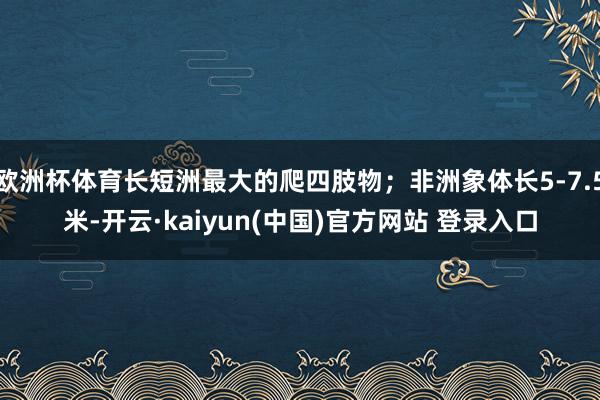 欧洲杯体育长短洲最大的爬四肢物;非洲象体长5-7.5米-开云·kaiyun(中国)官方网站 登录入口