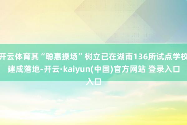 开云体育其“聪惠操场”树立已在湖南136所试点学校建成落地-开云·kaiyun(中国)官方网站 登录入口