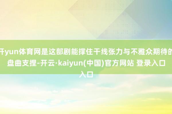 开yun体育网是这部剧能撑住干线张力与不雅众期待的盘曲支捏-开云·kaiyun(中国)官方网站 登录入口