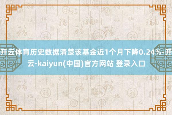 开云体育历史数据清楚该基金近1个月下降0.24%-开云·kaiyun(中国)官方网站 登录入口