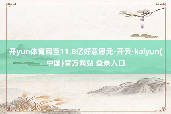 开yun体育网至11.8亿好意思元-开云·kaiyun(中国)官方网站 登录入口