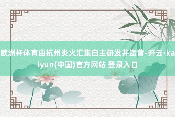 欧洲杯体育由杭州炎火汇集自主研发并运营-开云·kaiyun(中国)官方网站 登录入口