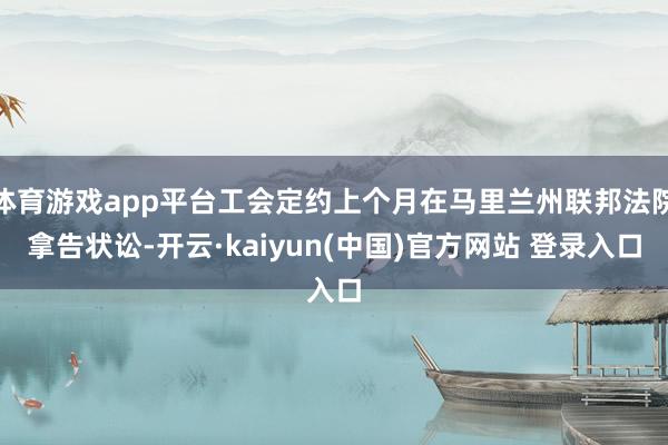 体育游戏app平台工会定约上个月在马里兰州联邦法院拿告状讼-开云·kaiyun(中国)官方网站 登录入口