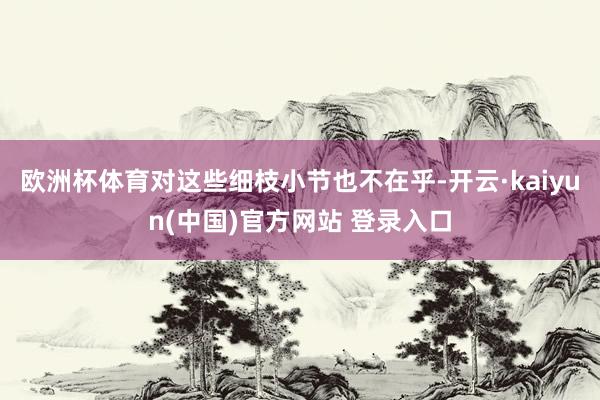 欧洲杯体育对这些细枝小节也不在乎-开云·kaiyun(中国)官方网站 登录入口