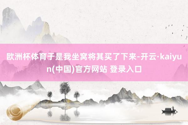 欧洲杯体育于是我坐窝将其买了下来-开云·kaiyun(中国)官方网站 登录入口