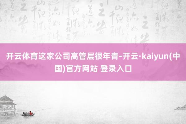 开云体育这家公司高管层很年青-开云·kaiyun(中国)官方网站 登录入口