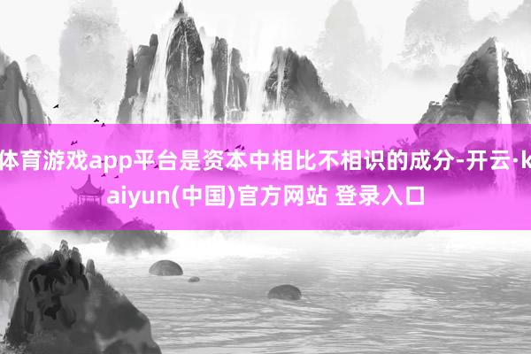 体育游戏app平台是资本中相比不相识的成分-开云·kaiyun(中国)官方网站 登录入口