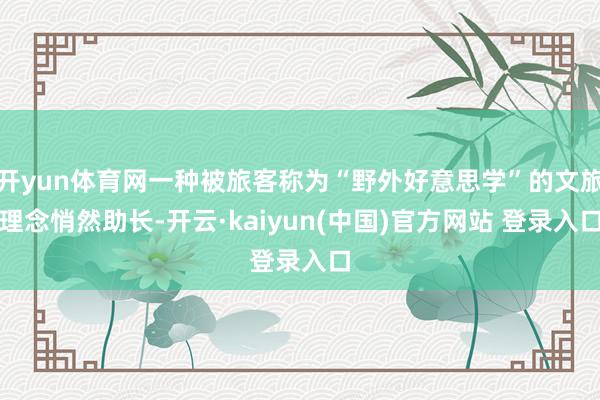 开yun体育网一种被旅客称为“野外好意思学”的文旅理念悄然助长-开云·kaiyun(中国)官方网站 登录入口